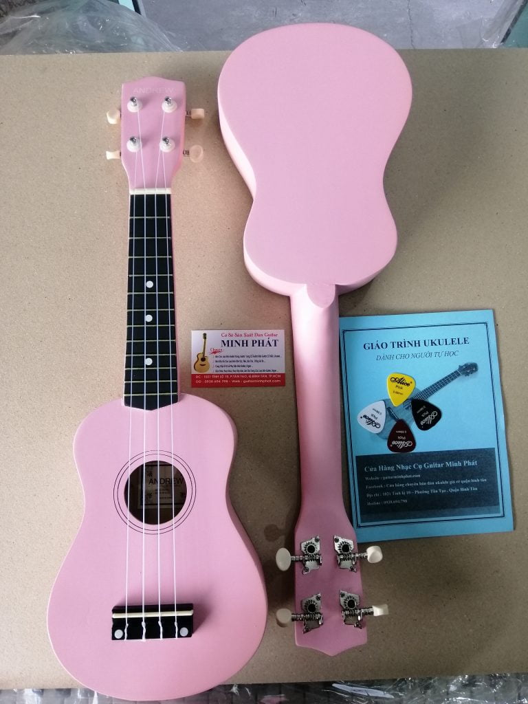 Đàn ukulele soprano màu hồng giá rẻ chất lượng